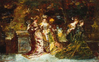 Fete Galante, c.1870 by Adolphe Joseph Thomas Monticelli