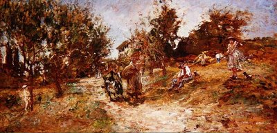 Landscape at Ganagobie, 1872 by Adolphe Joseph Thomas Monticelli
