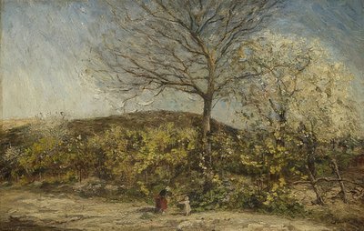 Landscape with Blooming Orchard by Adolphe Joseph Thomas Monticelli