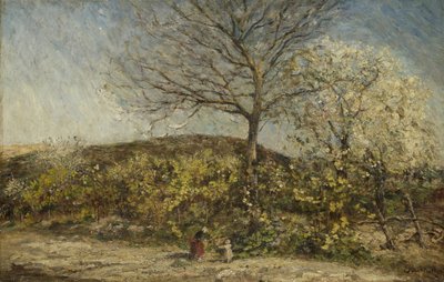 Landscape with Blooming Orchard by Adolphe Joseph Thomas Monticelli