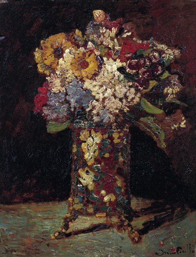 Flower Still Life by Adolphe Joseph Thomas Monticelli