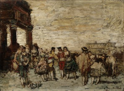 Party in Spain by Adolphe Joseph Thomas Monticelli