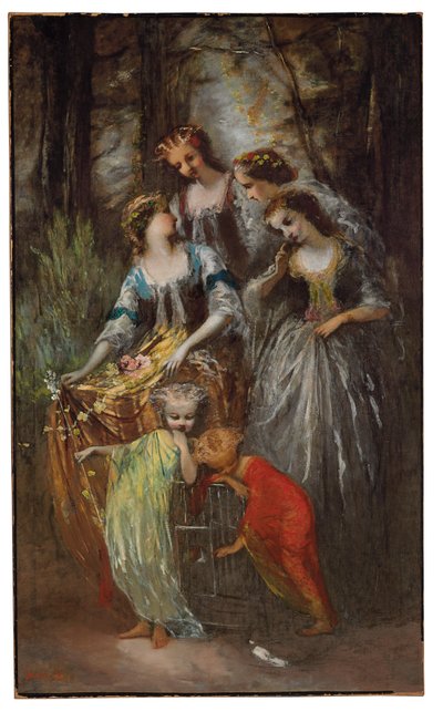 The Empress Eugénie and Her Attendants by Adolphe Joseph Thomas Monticelli