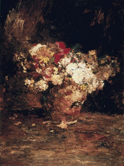 Vase of Flowers by Adolphe Joseph Thomas Monticelli