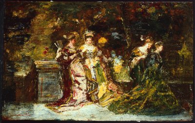 Women in a Park, c.1858 by Adolphe Joseph Thomas Monticelli