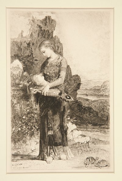 Daughter of Thrace Carrying the Head of Orpheus by Adolphe Lalauze