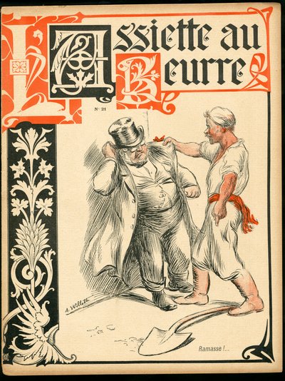 Cover of The Butter Plate, number 21, Satirical in Colours by Adolphe Leon Willette