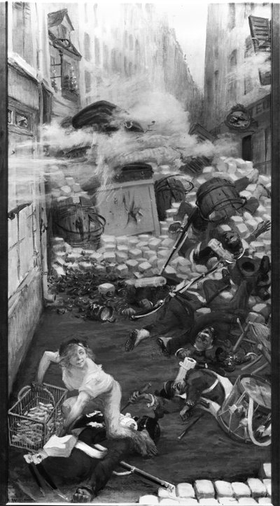 Gavroche Collecting Cartridges by Adolphe Leon Willette