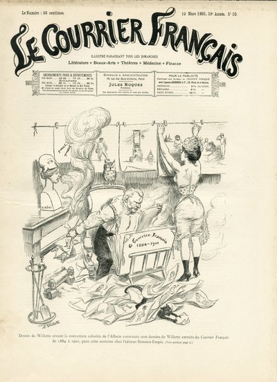 Illustration for the Cover of Le Courrier francais by Adolphe Leon Willette