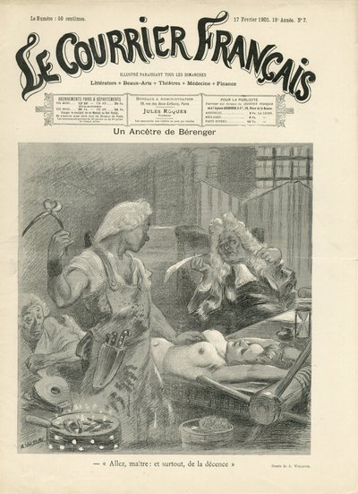 Illustration for the Cover of Le Courrier francais by Adolphe Leon Willette