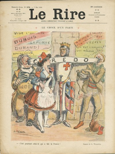 Illustration of Adolphe dit Willette (1857-1926) for the Cover of Le Rire, 07/05/10 - Party Choice - Elections - Marianne by Adolphe Leon Willette