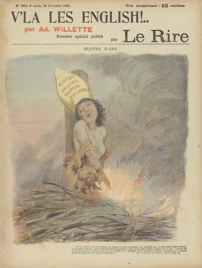 Joan Of Arc, Illustration for Le Rire by Adolphe Leon Willette