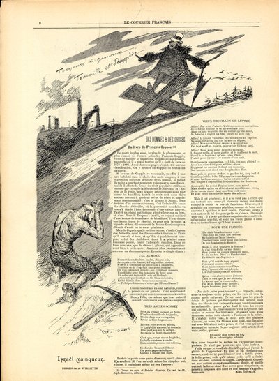 The English Courier, Satirical in B & W by Adolphe Leon Willette