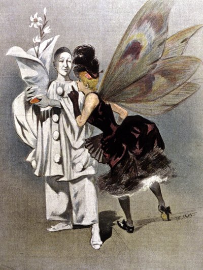 Pierrot and the Fairy Godmother of Colombine by Adolphe Leon Willette