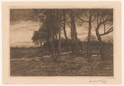 Landscape with Trees by Adolphe P.H J. van Weezel Errens (signed by artist)
