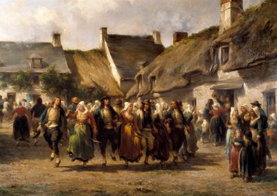 A Wedding in Brittany in 1863 by Adolphe Pierre Leleux
