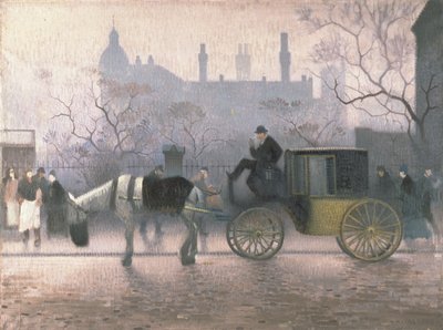 Old Cab at All Saints, Manchester by Adolphe Valette