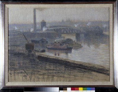 Trafford Bridge and Pomona Dock by Adolphe Valette