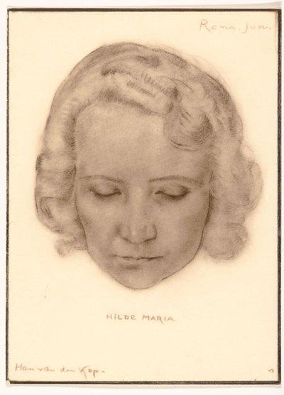 Photoreproduction of a Portrait of Hilde Maria by Han van der Kop by Adriaan Bijl (attributed to)