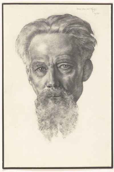 Photoreproduction of a Portrait of a Man by Han van der Kop by Adriaan Bijl