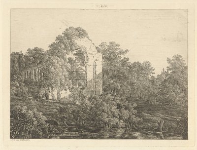 Ruin of the House ter Haar by Adriaan Jacob Willem van Dielen