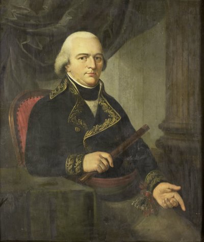 Portrait of Pieter Gerardus van Overstraten, Governor-General of the Dutch East Indies by Adriaan de Lelie (attributed to)