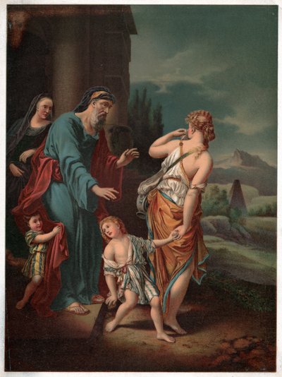 Abraham and Hagar (Lithograph) by Adriaan van der (after) Werff