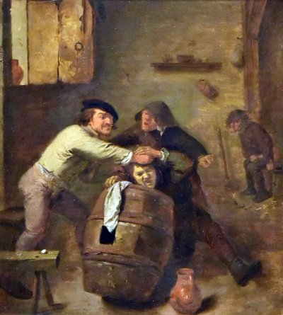 Two Fighting Peasants by Adriaen Brouwer