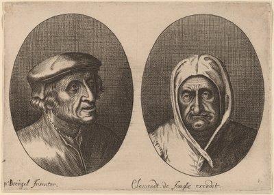 Heads of a Peasant Man and Woman by Adriaen Brouwer after Pieter Bruegel the Elder