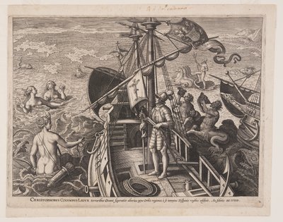 Christopher Columbus on His Ship, from The Discovery of America by Adriaen Collaert