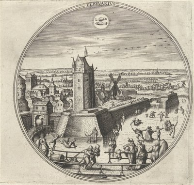 February, The Twelve Months (series title) by Adriaen Collaert
