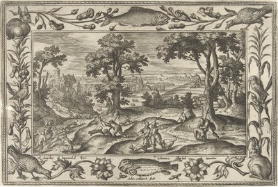 Hare Hunt (Landscapes with Biblical, Mythological Scenes and Hunting Scenes series) by Adriaen Collaert