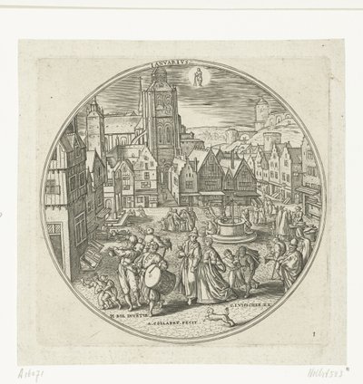 January by Adriaen Collaert