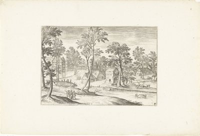 Landscape with the Disciples of Emmaus (series: Landscapes around Antwerp) by Adriaen Collaert