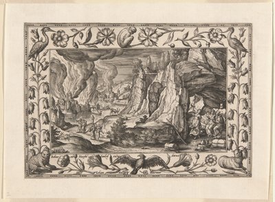 Lot and His Daughters, from Landscapes with Old and New Testament Scenes and Hunting Scenes by Adriaen Collaert