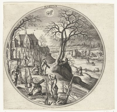 March, Martivs (title on object), The Twelve Months (series title) by Adriaen Collaert