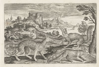 Martens, Squirrels, and a Fox (series title: Four-Legged Animals, Animalivm Qvaddrvpedvm) by Adriaen Collaert