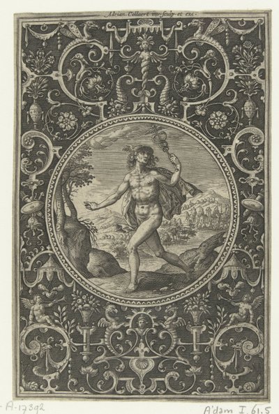 Medallion with Mercury Holding His Staff by Adriaen Collaert