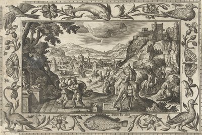 Rebecca and Eliezer at the Well by Adriaen Collaert