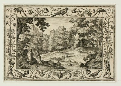 The Temptation of Christ, from Landscapes with Old and New Testament Scenes and Hunting Scenes by Adriaen Collaert