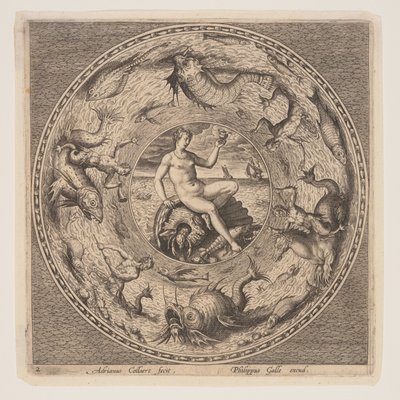 Thetis on a Shell, from a Set of Designs for Plates by Adriaen Collaert