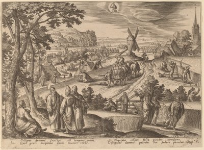 The Plucking of Ears of Corn on Sabbath Day by Adriaen Collaert after Hans Bol
