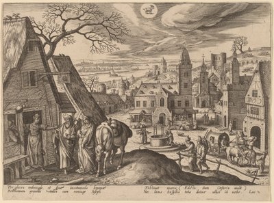 The Virgin and Joseph at the Inn by Adriaen Collaert after Hans Bol