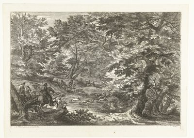 Landscape with Fox Hunt by Adriaen Frans Boudewyns