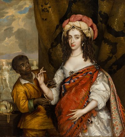 Posthumous Portrait of Mary I Stuart (1631-1660) with a Servant by Adriaen Hanneman