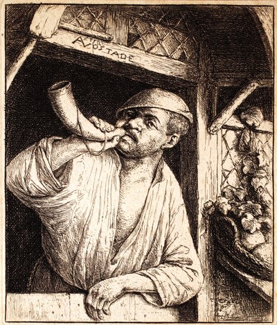 Baker Sounding His Horn, c.1670 by Adriaen Jansz. van Ostade