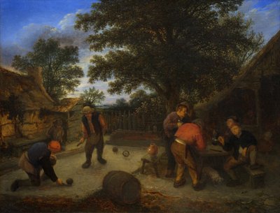 Ballplayers in the Inn Garden, c.1660 by Adriaen Jansz. van Ostade
