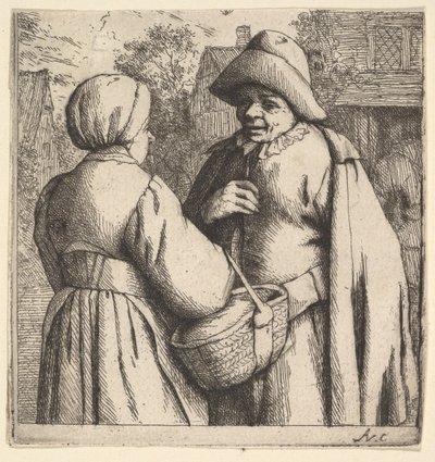 Conversation in the Street, 1610-85 by Adriaen Jansz. van Ostade