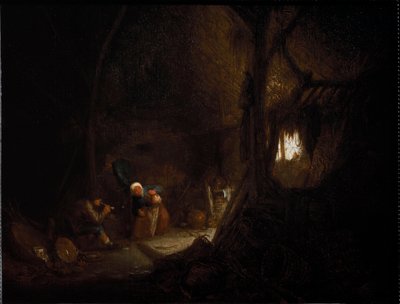 Peasant Family in a Barn by Adriaen Jansz. van Ostade