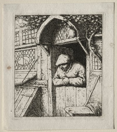 Peasant Leaning in His Doorway by Adriaen Jansz. van Ostade